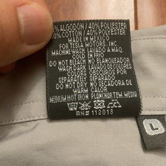 Tesla Long Sleeve Button Shirt Logo Beige L - Picture 5 of 5